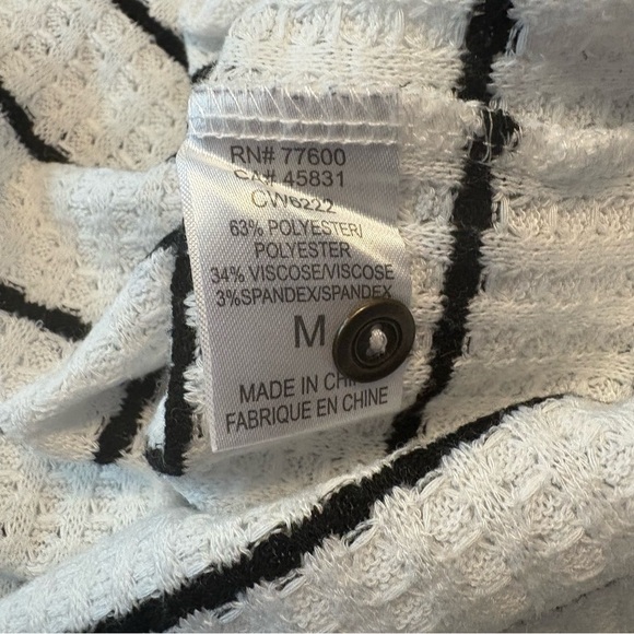 CHASER Thermal Henley Waffle Knit Oversized Striped Long Sleeve Shirt Size M - Picture 6 of 6